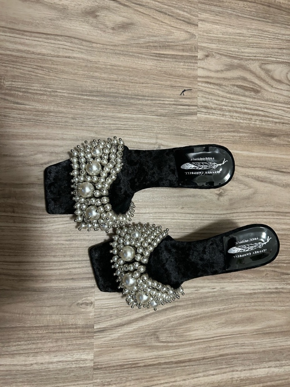 New Jeffrey Campbell Pearl Mules, Black, size 7. - Picture 2 of 3